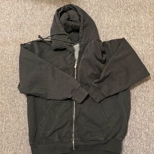 Brandy Melville Christy Black Full-Zip Hooded Sweater
